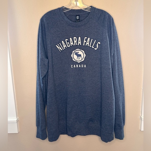 Niagara Falls Canada Men’s Crew Neck Sweatshirt Size 2XL Blue - Picture 1 of 4